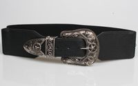 Retro Silver Carved Buckle Elastic Wide Belt Wholesale Nihaojewelry main image 3