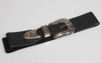 Retro Silver Carved Buckle Elastic Wide Belt Wholesale Nihaojewelry main image 4