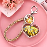 Acrylic Heart Flowable Sequins Quicksand Keychain Wholesale Nihaojewelry sku image 4