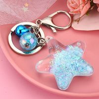 Korean Acrylic Five-pointed Star Flowing Sequins Keychain Wholesale Nihaojewelry sku image 1