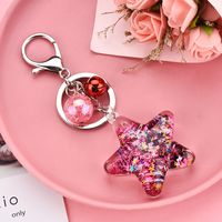 Korean Acrylic Five-pointed Star Flowing Sequins Keychain Wholesale Nihaojewelry sku image 4