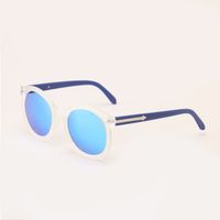 Polarized Round Rivet Blue Frame Sunglasses Wholesale Nihaojewelry sku image 4