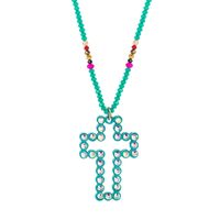 Cross Pendant Long Sweater Chain Alloy Diamond Crystal Necklace main image 1