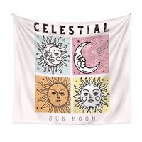 Bohemian Tarot Moon Sun Printing Psychedelic Background Cloth Tapestry Wholesale Nihaojewelry sku image 3