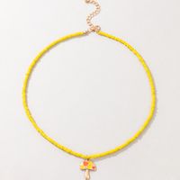 Creative Jewelry Bohemian Yellow Rice Bead Necklace Mushroom Necklace main image 1