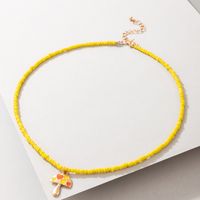 Creative Jewelry Bohemian Yellow Rice Bead Necklace Mushroom Necklace main image 7