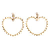 Fashion Full Diamond Love Personality Geometric Earrings sku image 1