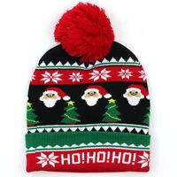 Fashion Contrast Color Jacquard Wool Ball Christmas Knitted Hat Woolen Hat Wholesale Nihaojewelry sku image 1
