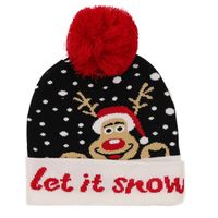 Fashion Contrast Color Jacquard Wool Ball Christmas Knitted Hat Woolen Hat Wholesale Nihaojewelry sku image 3