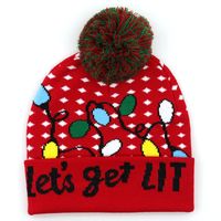 Fashion Contrast Color Jacquard Wool Ball Christmas Knitted Hat Woolen Hat Wholesale Nihaojewelry sku image 5