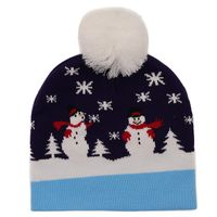Fashion Contrast Color Jacquard Wool Ball Christmas Knitted Hat Woolen Hat Wholesale Nihaojewelry sku image 6