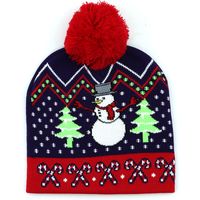 Fashion Contrast Color Jacquard Wool Ball Christmas Knitted Hat Woolen Hat Wholesale Nihaojewelry sku image 10