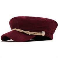 Autumn Solid Color Corduroy Octagonal Hat Wholesale Nihaojewelry sku image 3