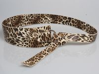 Beige Leopard Print Pu Soft Leather Long Knotted Belt Wholesale Nihaojewelry sku image 4