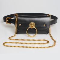 Fashion Metal Ring Buckle Chain Dual-use Waist Bag Wholesale Nihaojewelry sku image 1