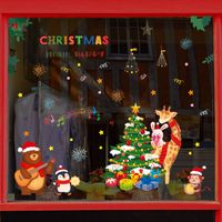 Cartoon Santa Claus Snowman Fawn Glass Window Wall Stickers Wholesale Nihaojewelry main image 3