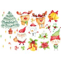 Cartoon Painted Santa Snowman Christmas Tree Kid Wall Sticker Wholesale Nihaojewelry main image 6
