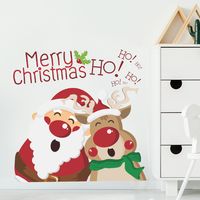 Merry Christmas Santa Claus Fawn Window Glass Decoration Wall Sticker Wholesale Nihaojewelry main image 3