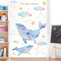 New Dreamy Whale Clouds Constellations Home Decoration Wall Stickers Wholesale Nihaojewelry main image 3