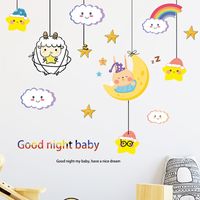 New Cartoon Moon Cloud Rainbow Lamb Star Room Wall Sticker Wholesale Nihaojewelry main image 1