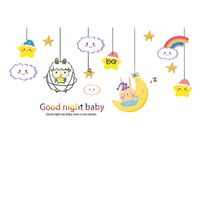 New Cartoon Moon Cloud Rainbow Lamb Star Room Wall Sticker Wholesale Nihaojewelry main image 6