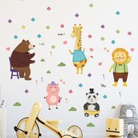 Cartoon Bear Lion Giraffe Piggy Panda Decoration Wall Sticker Wholesale Nihaojewelry main image 5