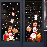 Ht94032 Christmas Cartoon Santa Claus Snowman Deer Glass Window Wall Decoration Wall Stickers main image 1