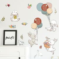 New Fx-d240 Bunny Balloon Flower Children's Bedroom Hallway Wall Beautifying Decorative Wall Sticker Self-adhesive main image 5