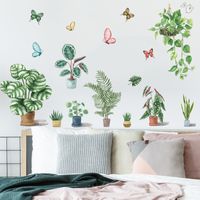 New Potted Succulent Turtle Back Leaf Hanging Basket Butterfly Wall Sticker Wholesale Nihaojewelry main image 3