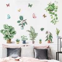New Potted Succulent Turtle Back Leaf Hanging Basket Butterfly Wall Sticker Wholesale Nihaojewelry main image 5