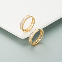 European And American Fashion Ins New Copper-plated Gold Color Zircon Geometric Ear Ring Hip Hop Men's And Women's Earrings Earrings Wholesale main image 1