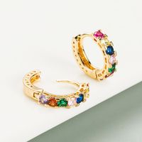 Fashion Circle Micro-inlaid Zircon Copper Ear Clip Wholesale Nihaojewelry main image 5