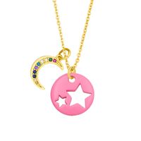 Cross-border European And American Simple And Short Dripping Oil Hollow Pentagram Moon Necklace Fashion Personality Clavicle Necklace Nky83 main image 6