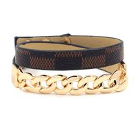 Leather Fashion Geometric Bracelet  (light Brown)  Fashion Jewelry Nhhm0091-light-brown sku image 3