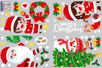 Cartoon Santa Claus Snowman Bedroom Living Room Wall Stickers Wholesale Nihaojewelry sku image 1