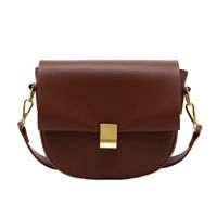 Korean Version Of The Simple Texture Small Bag Autumn 2021 New Trendy Fashion One-shoulder Cross-body Saddle Bag sku image 2
