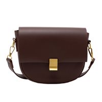 Korean Version Of The Simple Texture Small Bag Autumn 2021 New Trendy Fashion One-shoulder Cross-body Saddle Bag sku image 3