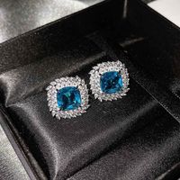 The New Luxury Color Treasure Set Inlaid With Ascher Yellow Diamonds Topa Blue Argyle Powder Ring Earrings Pendant sku image 8