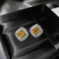 The New Luxury Color Treasure Set Inlaid With Ascher Yellow Diamonds Topa Blue Argyle Powder Ring Earrings Pendant sku image 9
