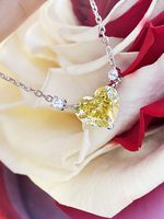 Tik Tok Live Stream Heart-shaped Necklace Female Clavicle Chain Ins Advanced Design Sense Temperament Wild High Carbon Diamond Pink Pendant sku image 1