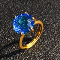 Large Particles Of Firework Cut Citrine Paraiba Sea Blue Ring Pd990 Support Seiko Inlaid Open Ring sku image 6