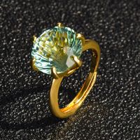 Large Particles Of Firework Cut Citrine Paraiba Sea Blue Ring Pd990 Support Seiko Inlaid Open Ring sku image 9