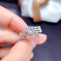 Moissan Diamond Ring Hearts And Arrows High Carbon Diamond Pink Color Treasure Ring sku image 4