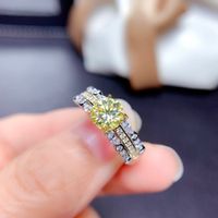 Moissan Diamond Ring Hearts And Arrows High Carbon Diamond Pink Color Treasure Ring sku image 5