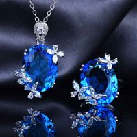 Haute Couture Jewelry Super Fairy Butterfly Open Ring Candy Series Aquamarine Necklace Color Treasure Pendant sku image 1