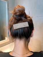 Korean Net Celebrities With The Same Paragraph Retro Rhinestone Temperament Small Light Luxury Fairy Out All-match Bb Clip Broken Hair Edge Clip sku image 3