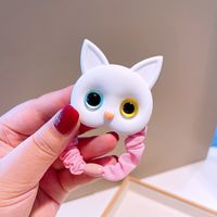 Japanese And Korean New Style Cute Cat Hair Rope Color Small Intestine Cloth Ring Girl Ball Head Rope Tie Hair Rubber Band Jewelry sku image 1