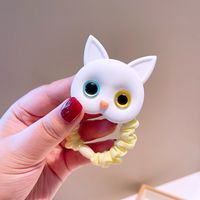 Japanese And Korean New Style Cute Cat Hair Rope Color Small Intestine Cloth Ring Girl Ball Head Rope Tie Hair Rubber Band Jewelry sku image 5