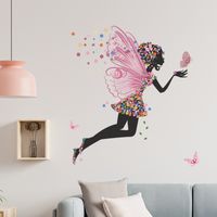 New Butterfly Flower Elf Girl Dancing Bedroom Wall Decoration Sticker Wholesale Nihaojewelry main image 1