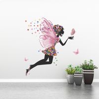 New Butterfly Flower Elf Girl Dancing Bedroom Wall Decoration Sticker Wholesale Nihaojewelry main image 3